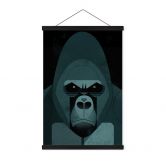 Stoffbild Gorilla - Braun 