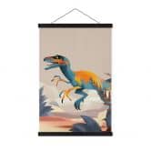 Affiche textile Velociraptor - Braun 