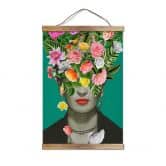 Canvas, Banner, Textile poster Frida Floral Studio - Portrait Frida 