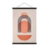 Tekstil plakat Abstrakt geometri i ferskenfarver - Kubistika 