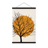 Affiche textile Kubistika - Golden Sun behind a Tree 