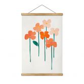 Stoffbild Kleine Blumen in Peach-Farben - Kubistika 