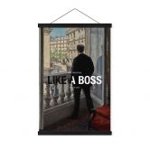 Stoffbild Like a Boss - Inspiriert von Caillebotte - Junger Mann am Fenster 
