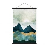 Stoffbild Sonnige Landschaft in Blau und Gold - SpaceFrog Designs 
