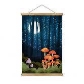 Affiche textile Forêt et étoiles dans la nuit - SpaceFrog Designs 