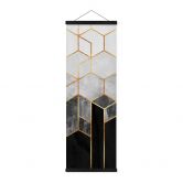 Affiche textile Fredriksson - Hexagones Noir et Gris - Panorama 