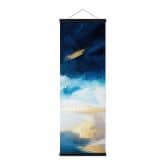 Stoffbild Pinselstriche Blau und Gold - Panorama - Haniff 