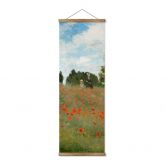 Affiche textile Monet - Champ de coquelicots près d'Argenteuil - Panorama 