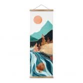 Stoffbild Berg Land Fluss - SpaceFrog Designs - Panorama 