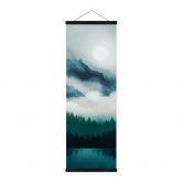 Stoffbild Neblige Landschaft in der Nacht - SpaceFrog Designs - Panorama 