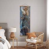 Leinwand, Banner, Stoffbild Mucha - Sterne: Der Mond - Panorama 