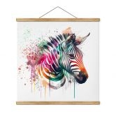 Stoffbild Heine - Regenbogen Zebra - Quadratisch 
