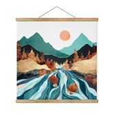 Stoffbild Berg Land Fluss - SpaceFrog Designs 