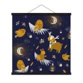 Affiche textile Animaux de la forêt dans la nuit - UN Designs 