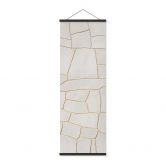 Affiche textile Motif abstrait de fissures en beige | Motif de pierres naturelles - Alma - Panorama 