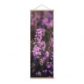 Stoffbild Floral - Lila Heideblüte im warmen Licht - Annie - Panorama 