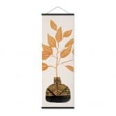 Affiche textile Branche dorée avec feuilles - Cats & Dotz - Panorama 