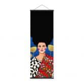 Affiche textile Femme dans un champ avec des feuilles d'or - Hülya - Panorama 