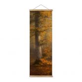 Stoffbild Goldene Blätter im nebligen Wald - Maier - Panorama 