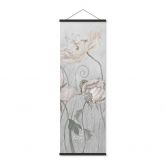 Stoffbild Blumen im Vintage Stil in Grau - Ms Tiff - Panorama 