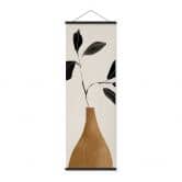 Stoffbild Zweig in goldener Vase - ThingDesign - Panorama 