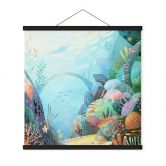 Textile poster coral reef in blue lagoon - DigitalArtsi 