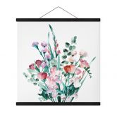 Tekstil plakat Buket af vilde blomster om foråret - Goed Blauw - Firkantet 