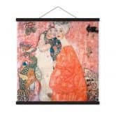 Stoffbild Klimt - Die Freundinnen - Quadratisch 