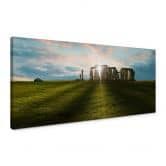 Leinwandbild Stonehenge im Sonnenuntergang - Panorama 