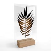 Tischaufsteller Kubistika - Blatt in Gold 