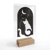 Tischaufsteller Zwei Katzen im Mondschein - Tunaboylu 