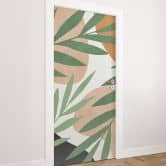 Door foil Abstract branches in tropical look - Costa - Self-adhesive door decoration 