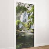 Door film waterfall in the forest - Photo - Self-adhesive door decoration 