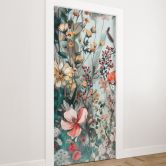 Door foil spring meadow with flowers - Jaszke - Self-adhesive door decoration 