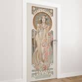 Moët and Chandon Dry Imperial door film - Mucha - Self-adhesive door decoration 