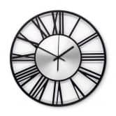 XL Wanduhr Industrial Design - geräuschlose Metall Uhr für Büro, Flur, Wohnzimmer Ø40 cm 