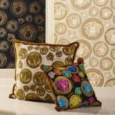Versace Home Tapete Gold Weiß Luxus Vliestapete Medusa Kopf Designer Mustertapete  