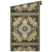 Versace Home Vliestapete Dschungel Braun Gold Luxus Mustertapete Tapete Palmen Blätter 