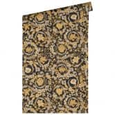 Versace Home Design Tapete Blumen florale Mustertapete Gold Schwarz Muster Vliestapete 