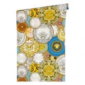 Versace wallpaper Vliestapete Les Etoiles de la Mer 2 gold, blau, violett 