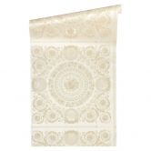 Versace wallpaper Vliestapete Heritage Barocktapete mit Ornamenten beige, silber, creme 