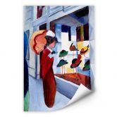 Wallprint Macke - Frau mit Sonnenschirm vor Hutladen 