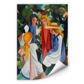 Wallprint Macke - Vier Mädchen 