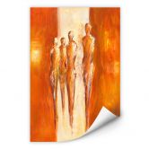 Wallprint Schüßler - Vier Figuren in Orange 02 