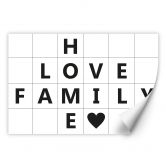 Wallprint mit Raster - Home Love Family 
