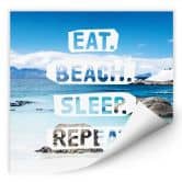 Wallprint - Eat. Beach. Sleep. Repeat. - quadratisch 