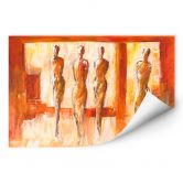 Wallprint - Schüßler - Vier Figuren in Orange 