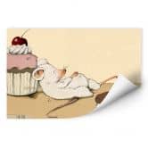 Wallprint Loske - Maus mit Muffin 