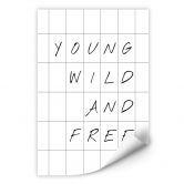 Wallprint mit Raster - Young wild and free 