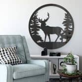 Acryldeko Hirsch im Wald 